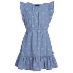GIRLS' HEART SHELL LIGHTWEIGHT DENIM DRESS (8-16),Nite Sea Heather,large