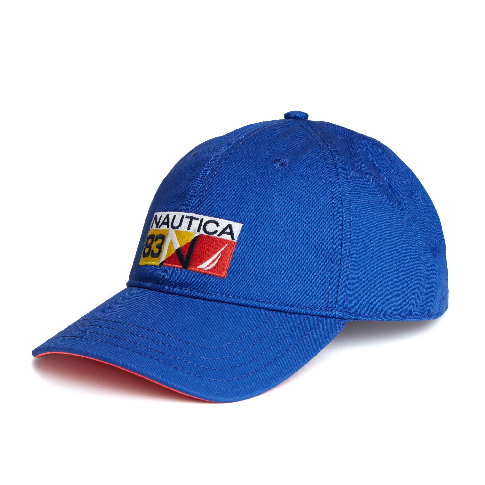 Colorblock Logo Baseball Cap,Cobalt Wave,large