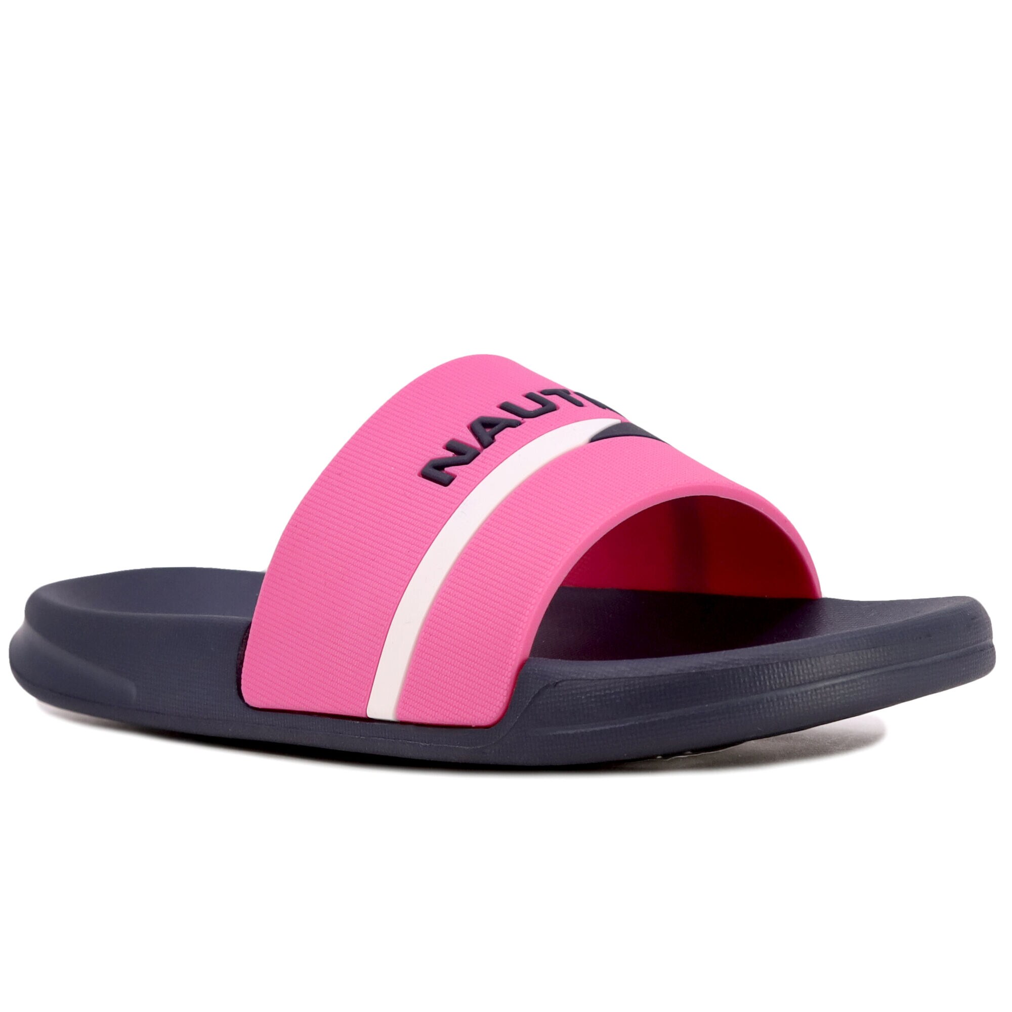 GIRLS' LOGO SLIDE SANDAL,Tugboat Red,large
