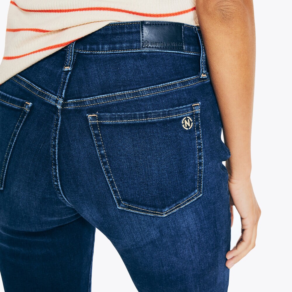 NAUTICA JEANS CO. TRUE FLEX MID-RISE SKINNY DENIM,Sapphire/Pitch Yellow,large