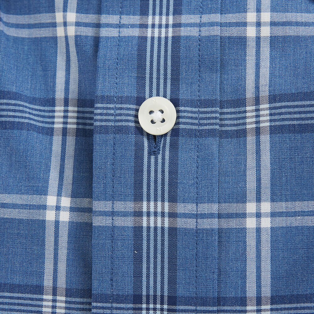 BIG & TALL CLASSIC FIT WRINKLE-RESISTANT PLAID SHIRT,Star Sapphire,large