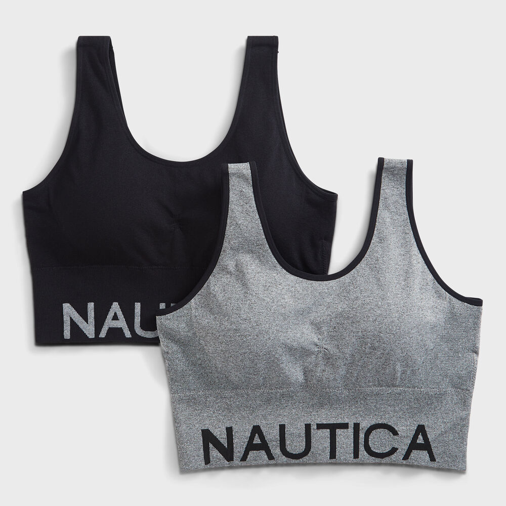 LOGO GRAPHIC SPORTS BRA, 2-PACK,Grey Heather,large