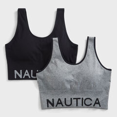 LOGO GRAPHIC SPORTS BRA, 2-PACK,Grey Heather,large