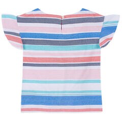 LITTLE GIRLS' STRIPED TWIST-FRONT TOP (4-7),Antique White Wash,large