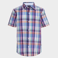 BOYS' MULTICOLOR PLAID BUTTON-DOWN SHIRT (8-20),Clear Sky Blue,large