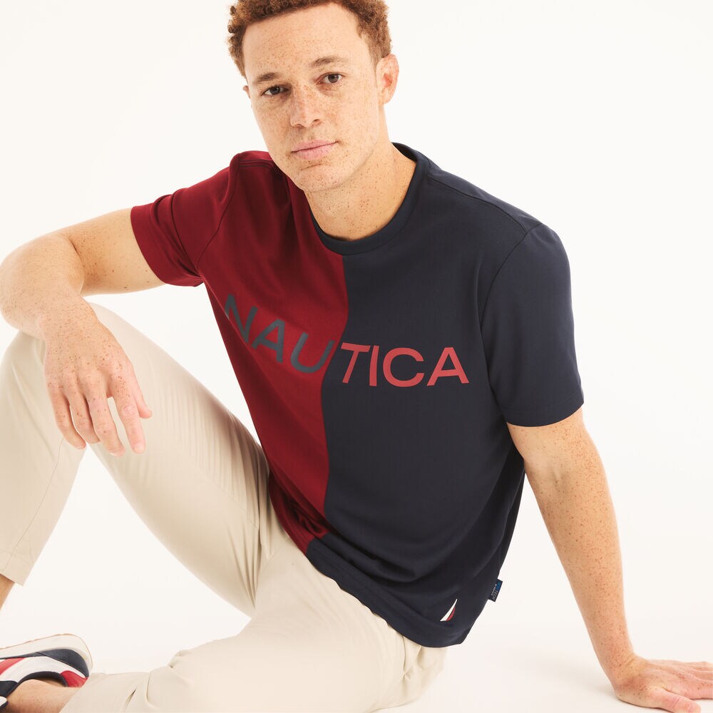 Navtech Crewneck Logo T-Shirt,Stellar Blue Heather,large