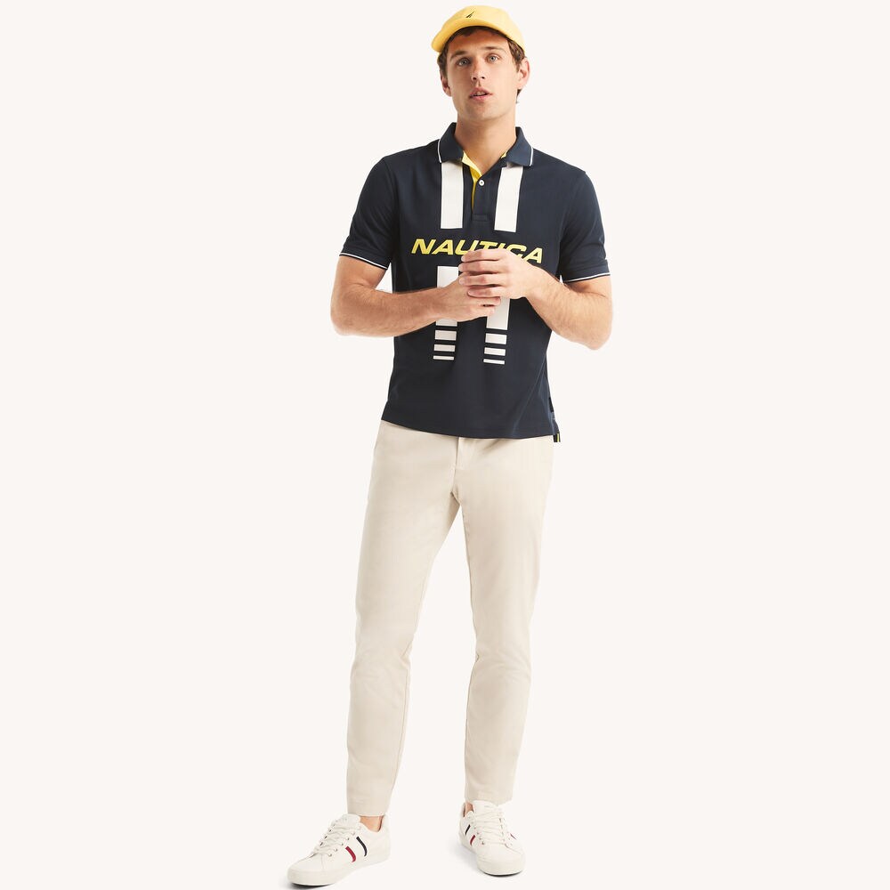 Navtech Colorblock Classic Fit Polo,Stellar Blue Heather,large