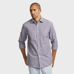 IRON FREE CLASSIC FIT SHIRT IN PORT SMALL TATTERSALL,Macintosh,large