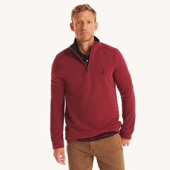 Quarter-Zip Pullover Sweatshirt,Vintage Berry,large