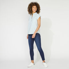 NAUTICA JEANS CO. DENIM POPOVER SHIRT,Classic Blue,large