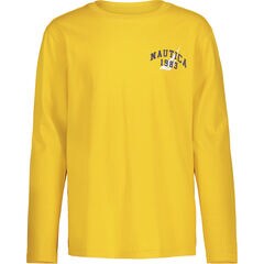 BOYS' BACK GRAPHIC LONG-SLEEVE T-SHIRT (8-20),Empire Gold,large