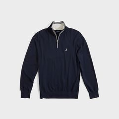 BIG & TALL NAVTECH QUARTER-ZIP SWEATER,Navy,large