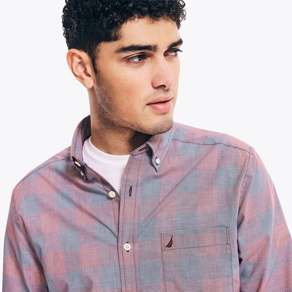 PLAID OXFORD SHIRT,Lotus,large