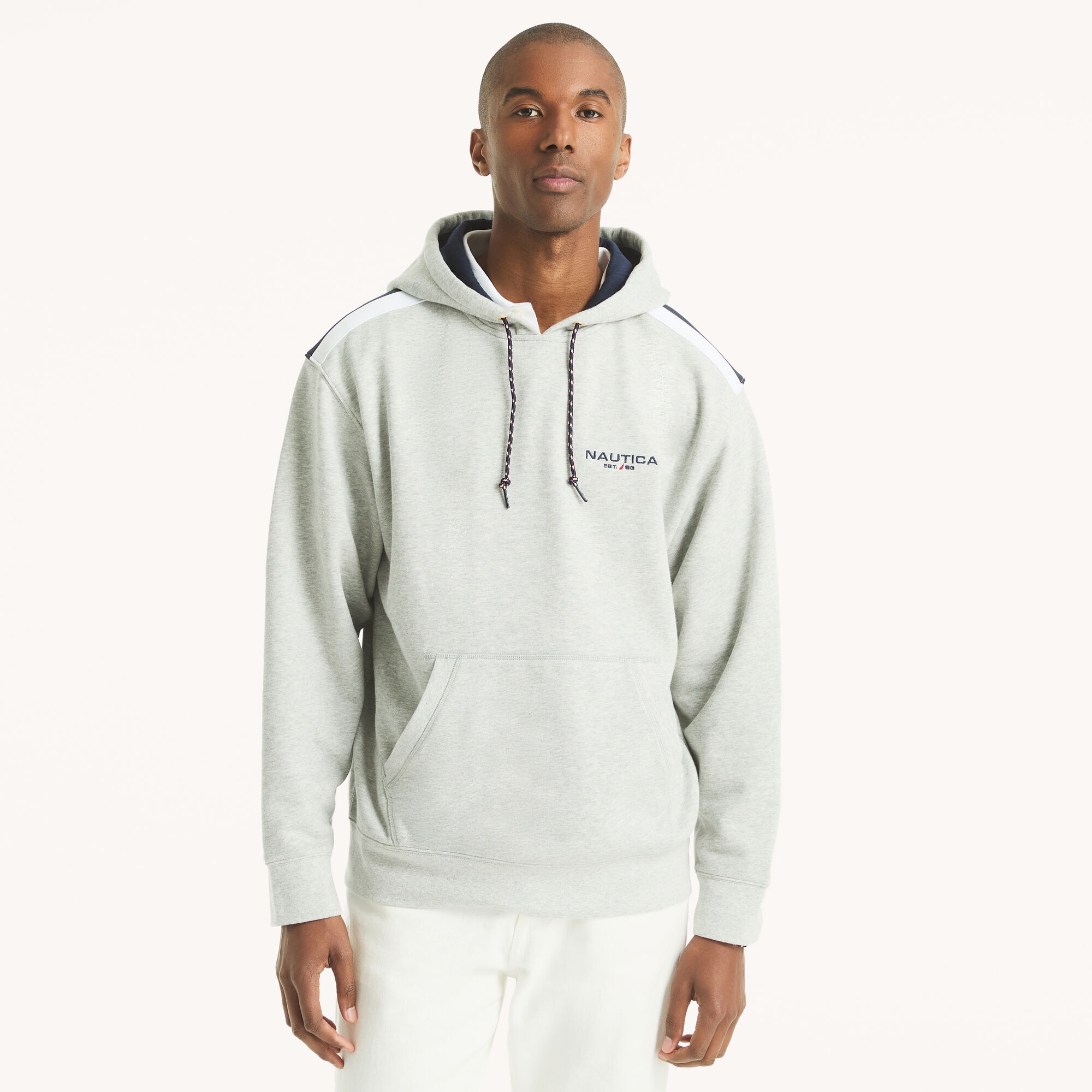 Pullover Fleece Hoodie,Grey Heather,large