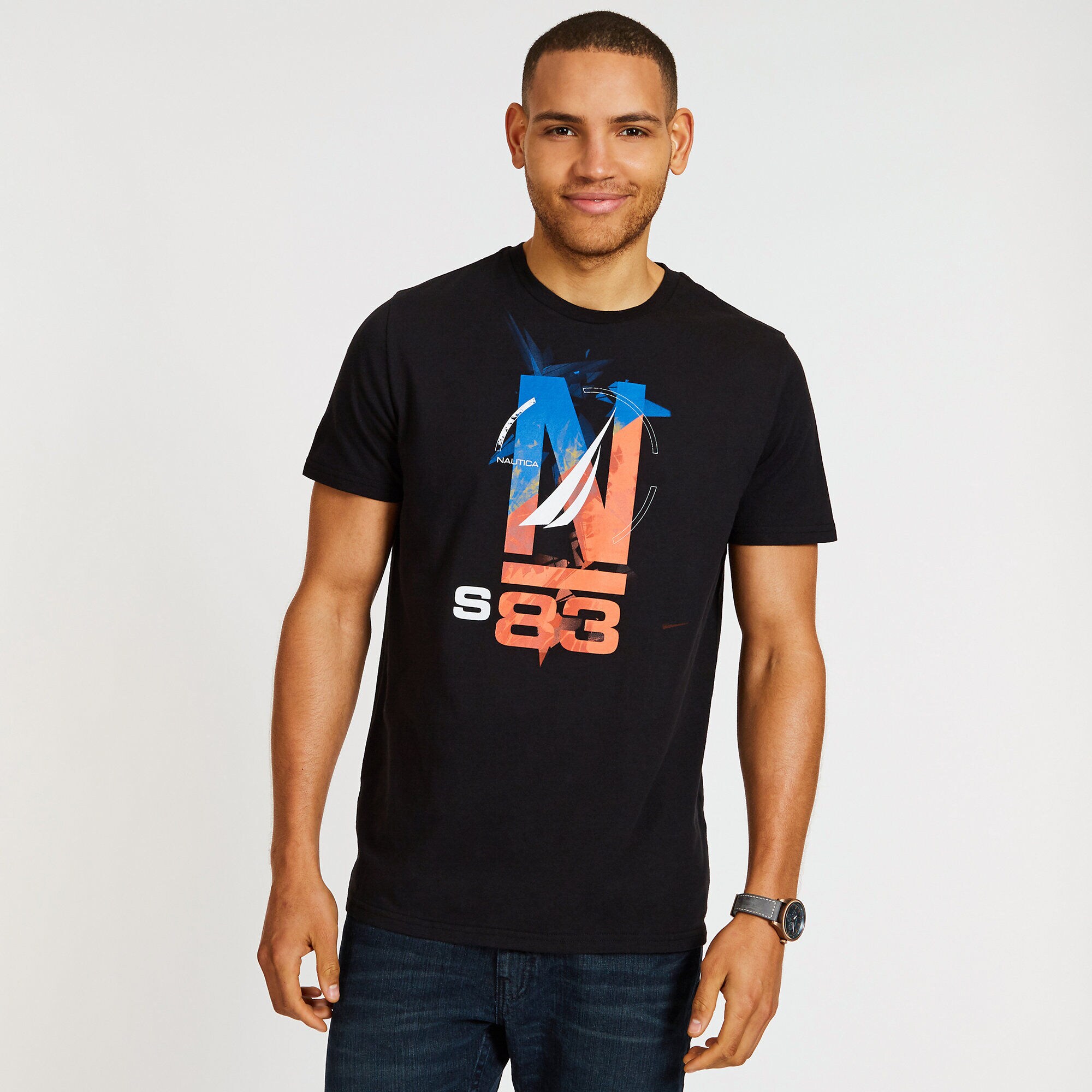 NS-83 GRAPHIC T-SHIRT,True Black,large