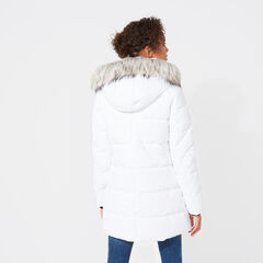 WOMEN'S QUILTED PUFFER COAT ,Bright White,large