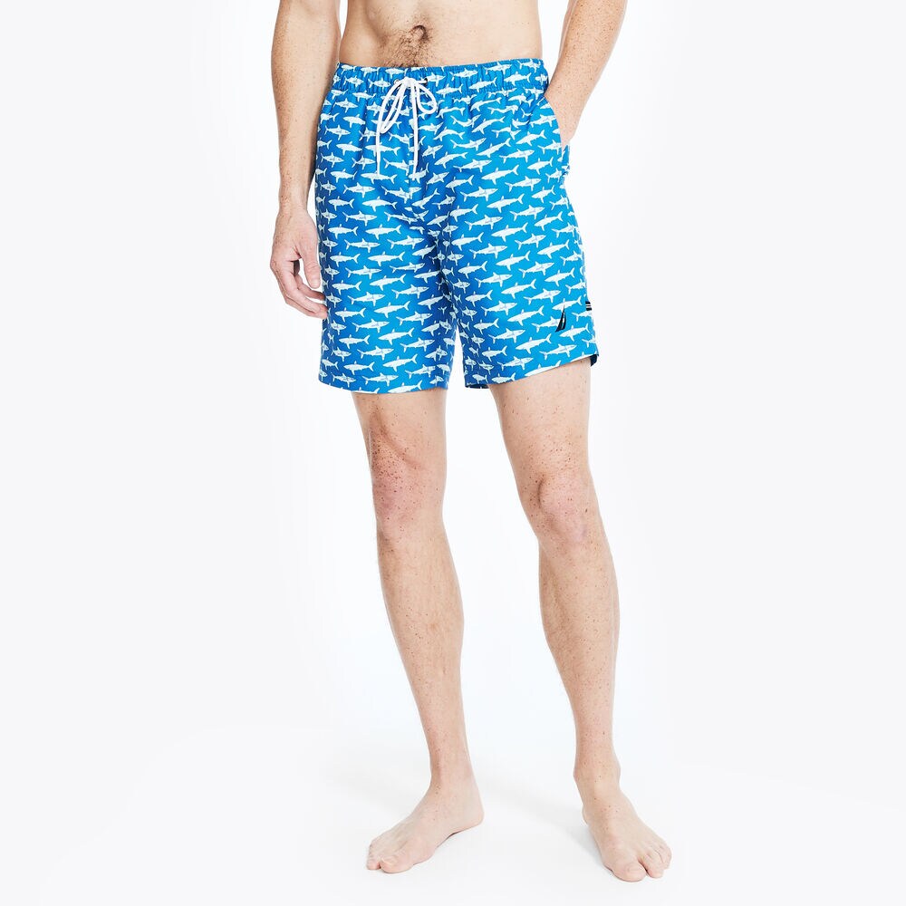 8" SHARK PRINT QUICK-DRY SWIM,True Navy,large