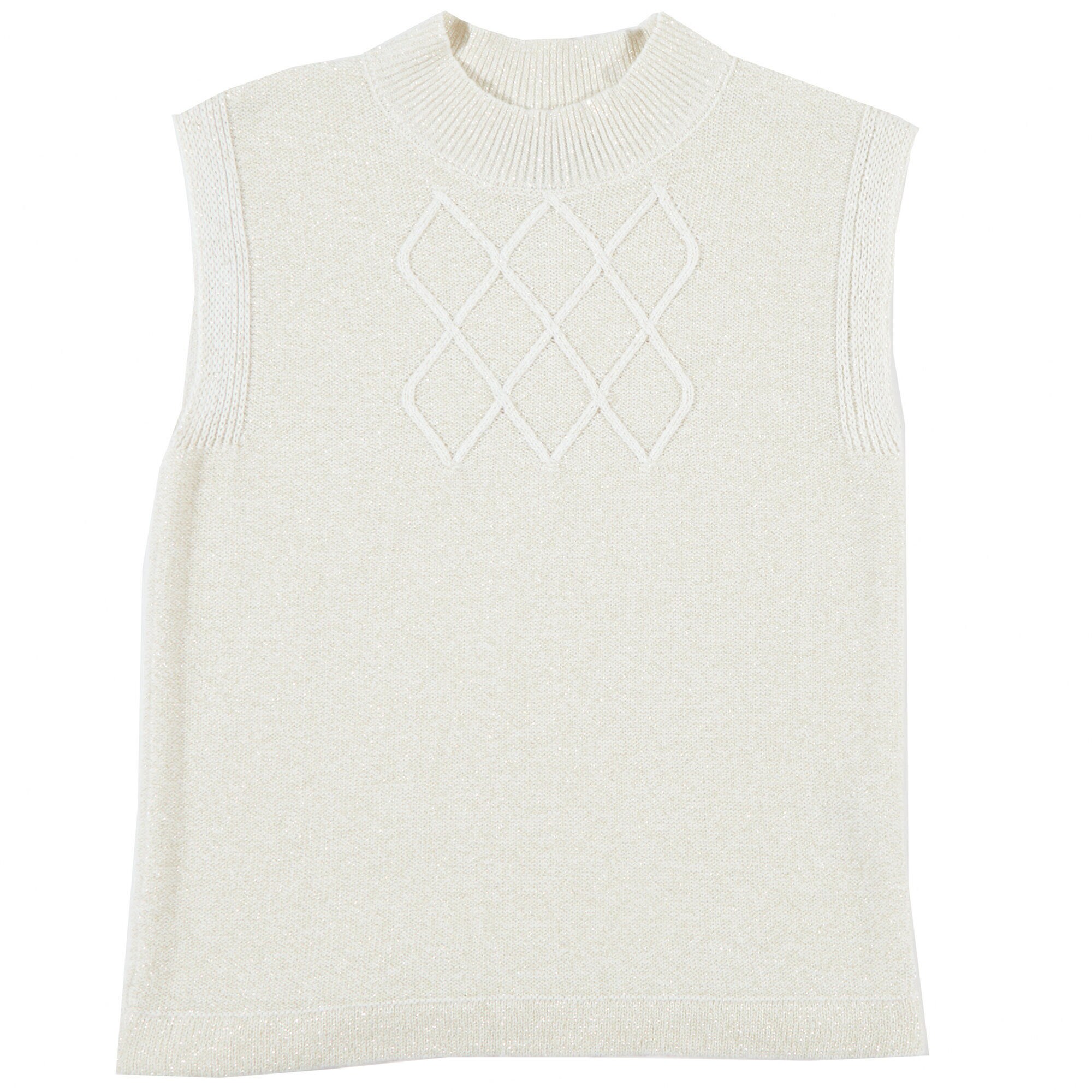Girls' Sleeveless Sweater (8-16),Bright White,large