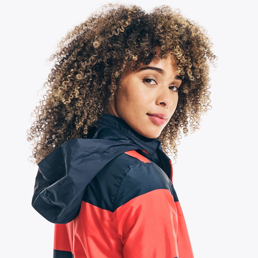 Striped Windbreaker Jacket ,Stellar Blue Heather,large