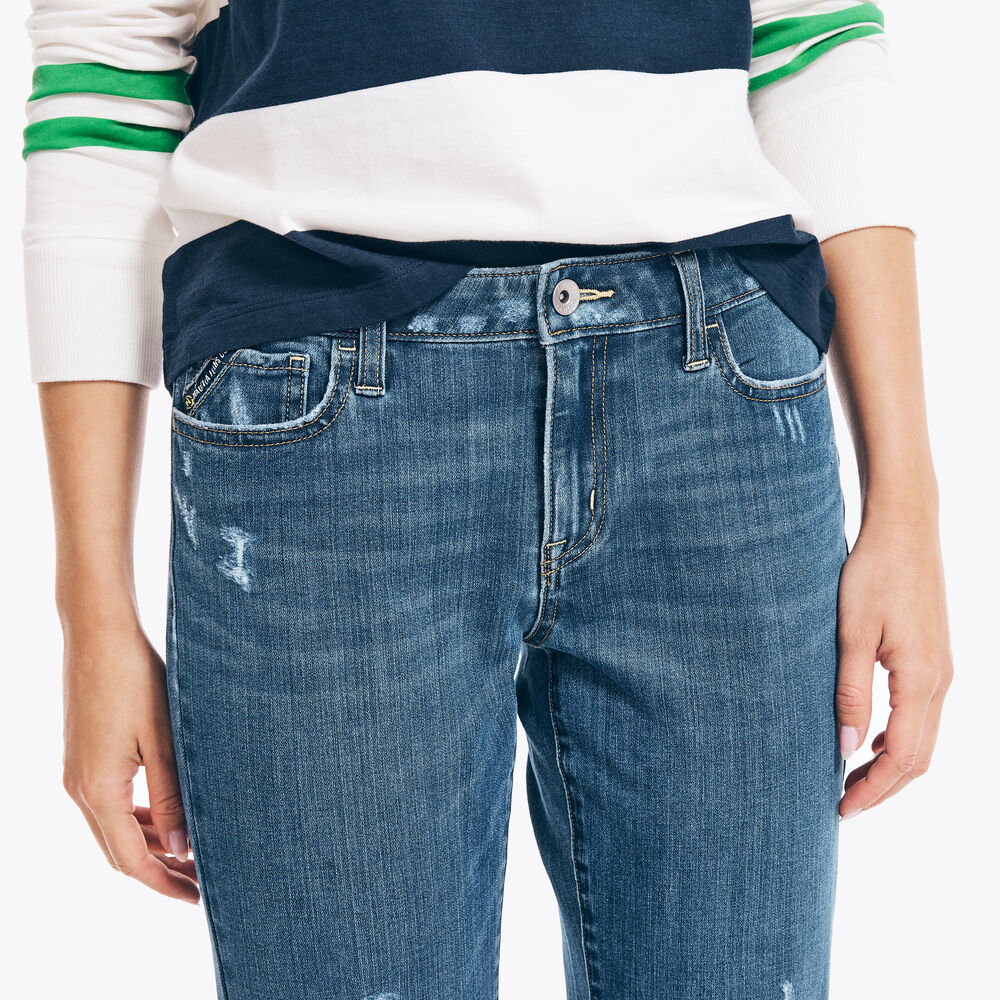 TRUE FLEX MID-RISE STRAIGHT DENIM,Workshirt Blue,large