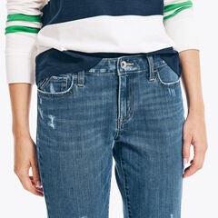 TRUE FLEX MID-RISE STRAIGHT DENIM,Workshirt Blue,large