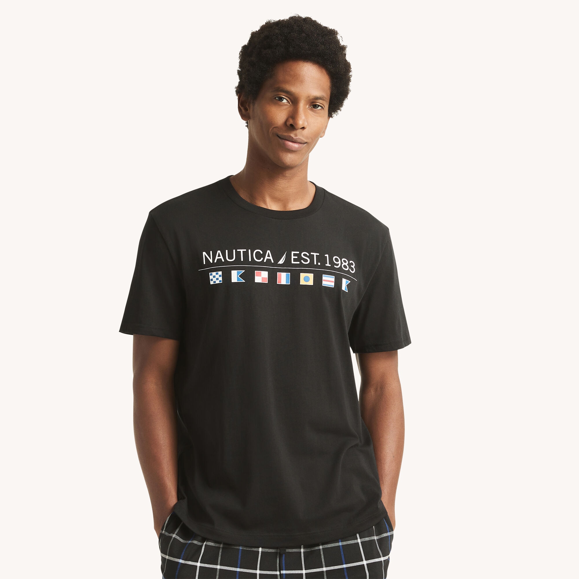 Logo Sleep T-Shirt,True Black,large