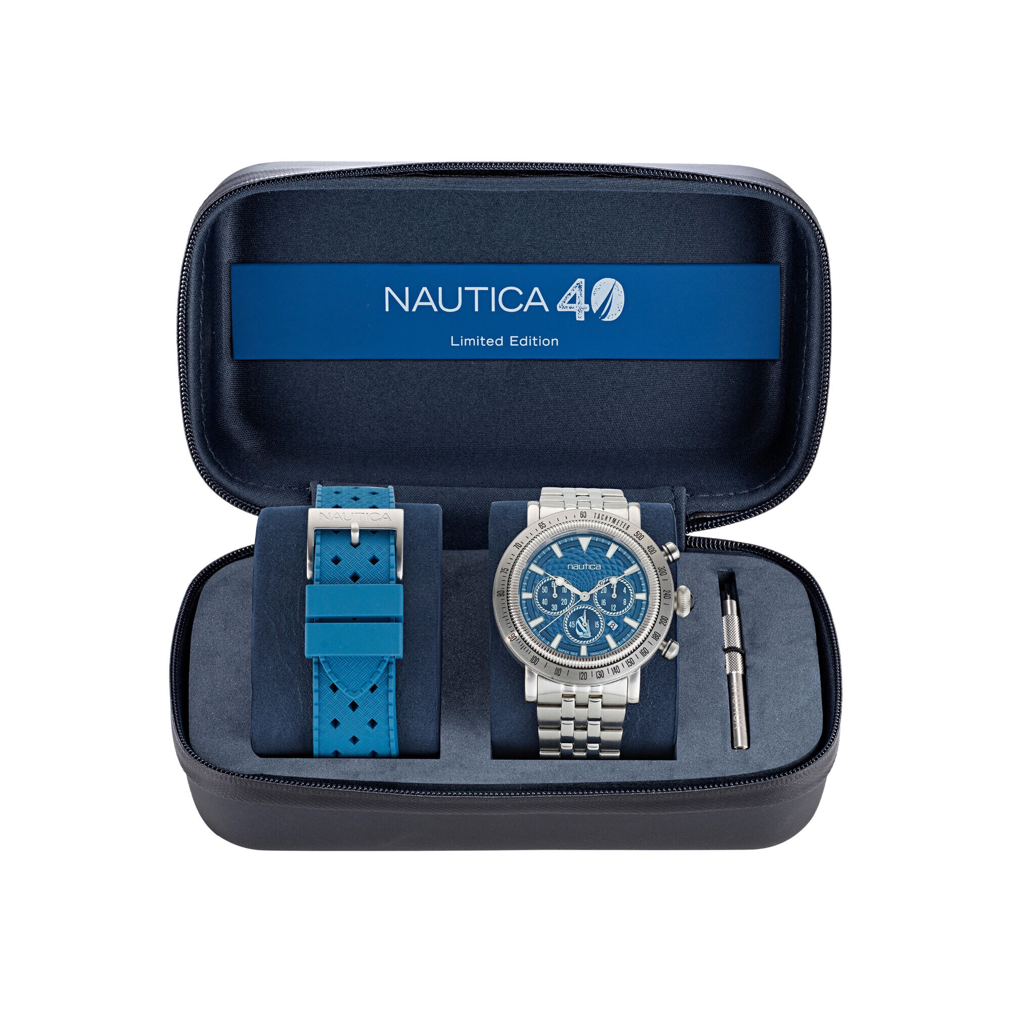Spettacolare 40th Anniversary Stainless Steel And Silicone Watch Box Set,Multi,large