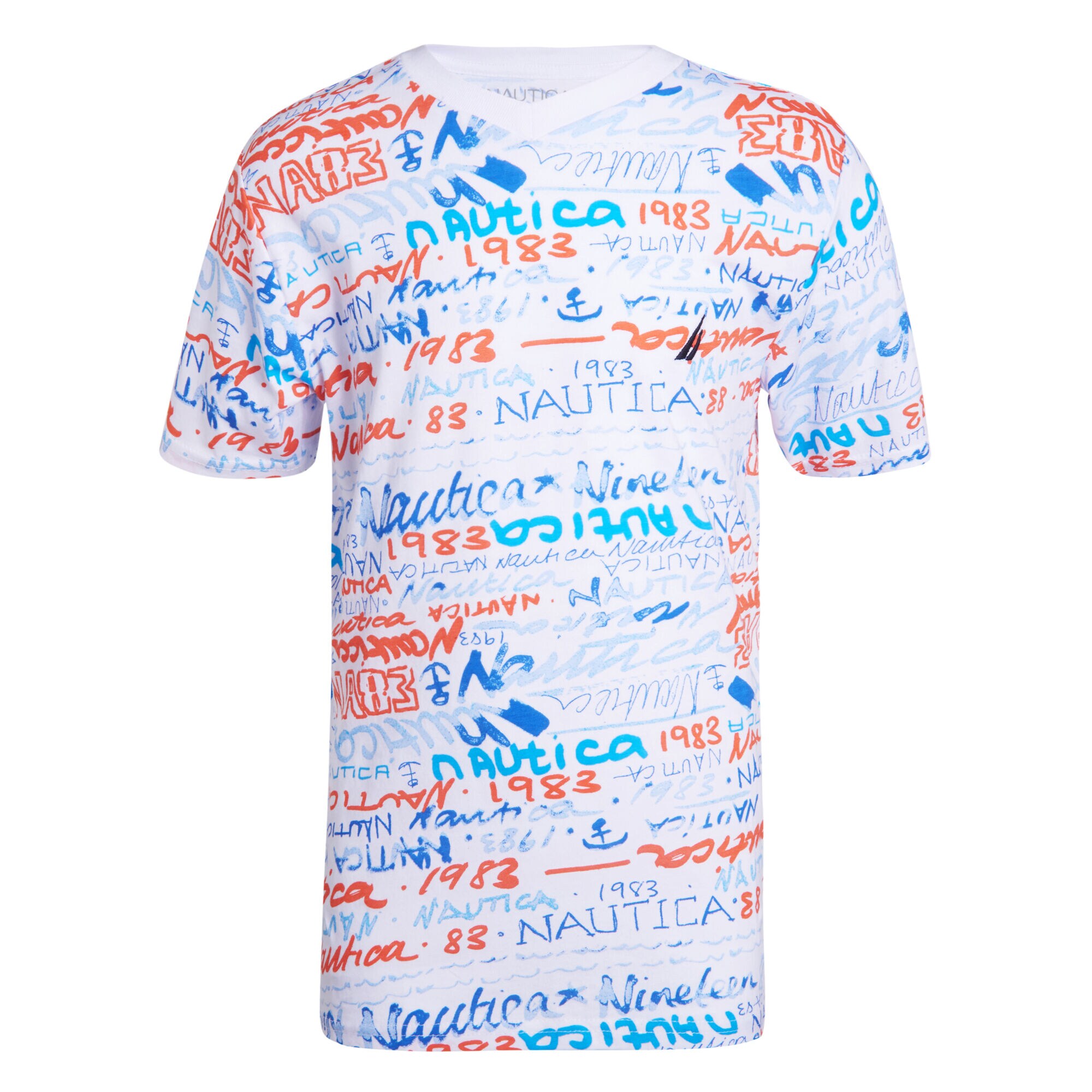 LITTLE BOYS' HANS ALL OVER PRINTED V NECK TEE (4 - 7),Antique White Wash,large
