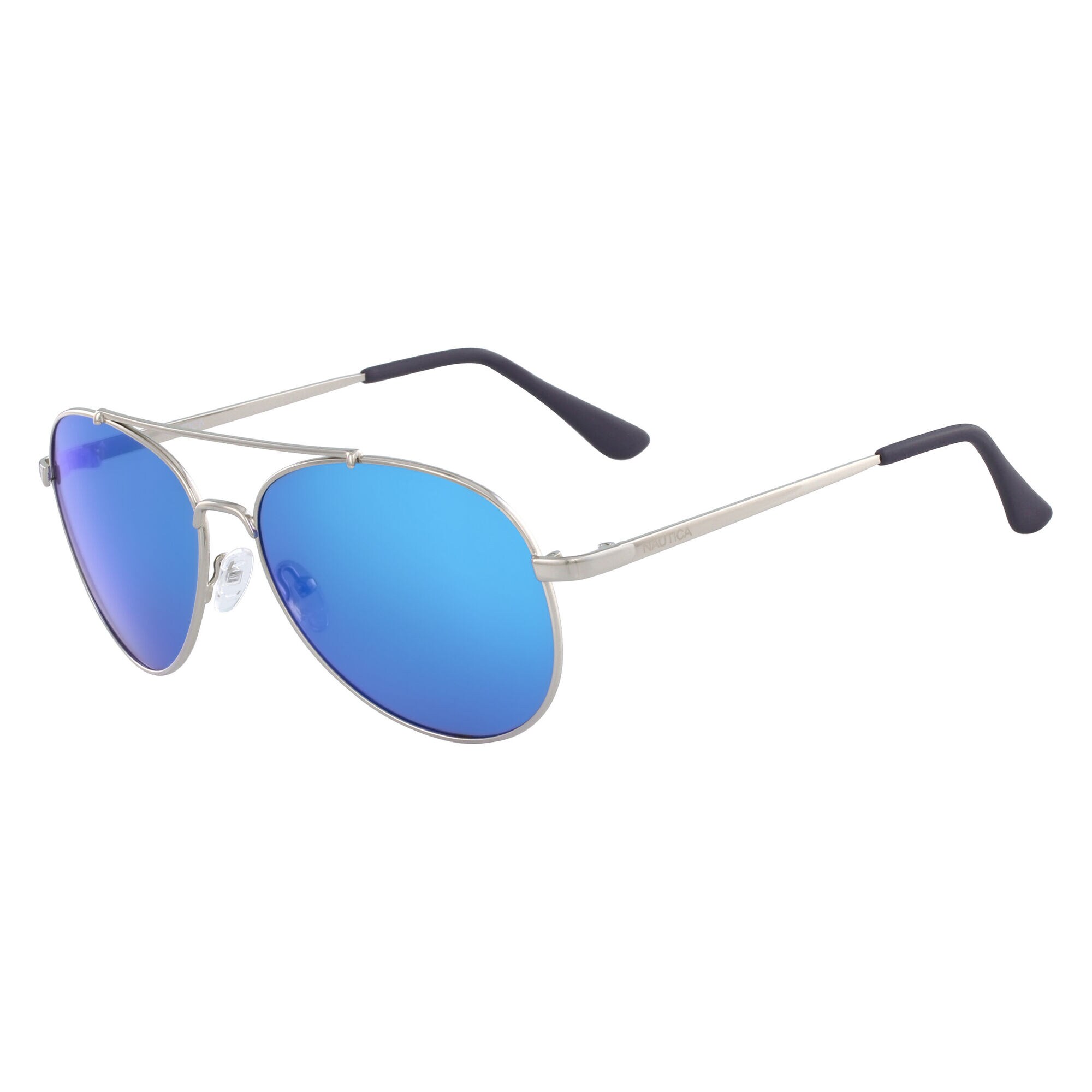 Aviator Sunglasses with Silver Frame,Castlerock Grey,large