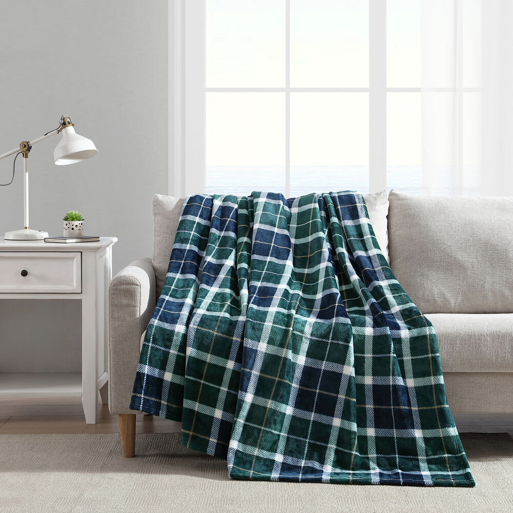 Northsail Plaid Navy Full/Queen Blanket,Bali Bliss,large