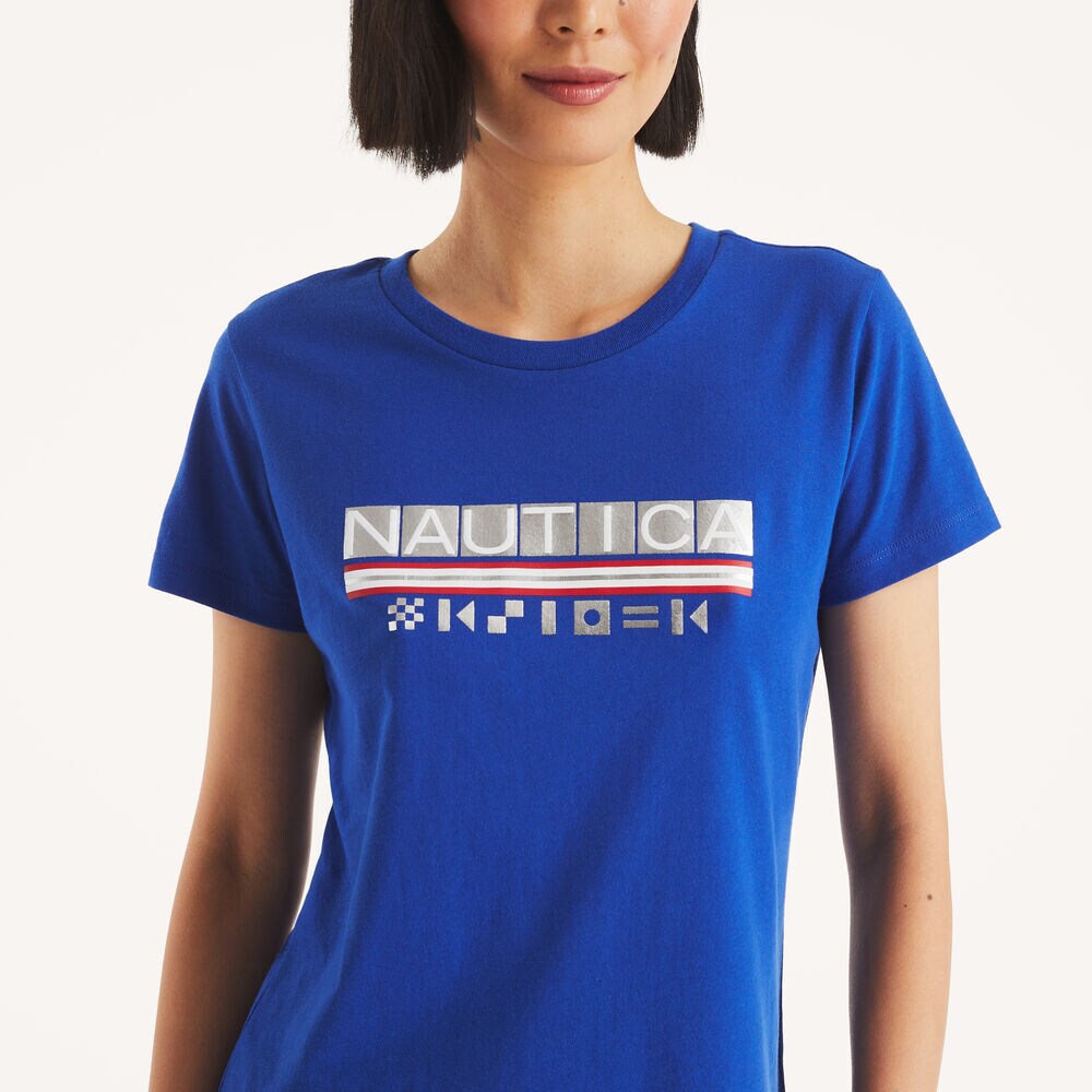 Foil Logo Graphic T-Shirt,Bright Cobalt,large