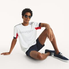 Navtech Colorblock Crewneck T-Shirt,Bright White,large