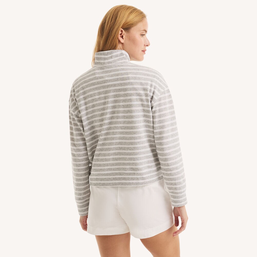 Striped Quarter-Zip,Charcoal Heather,large