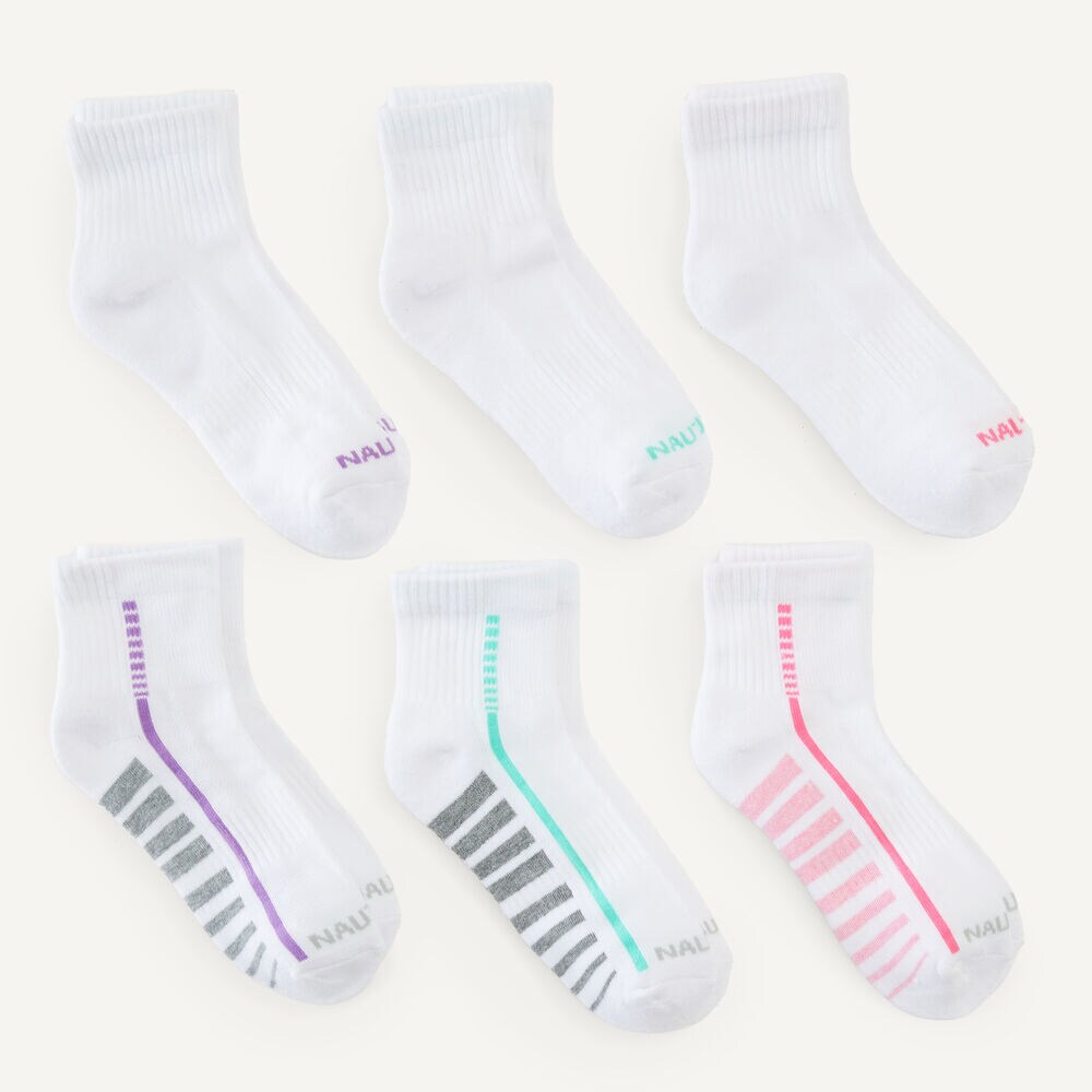 Athletic Quarter Socks, 6-pack,Multi,large