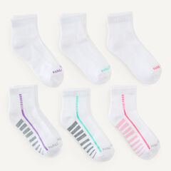 Athletic Quarter Socks, 6-pack,Multi,large
