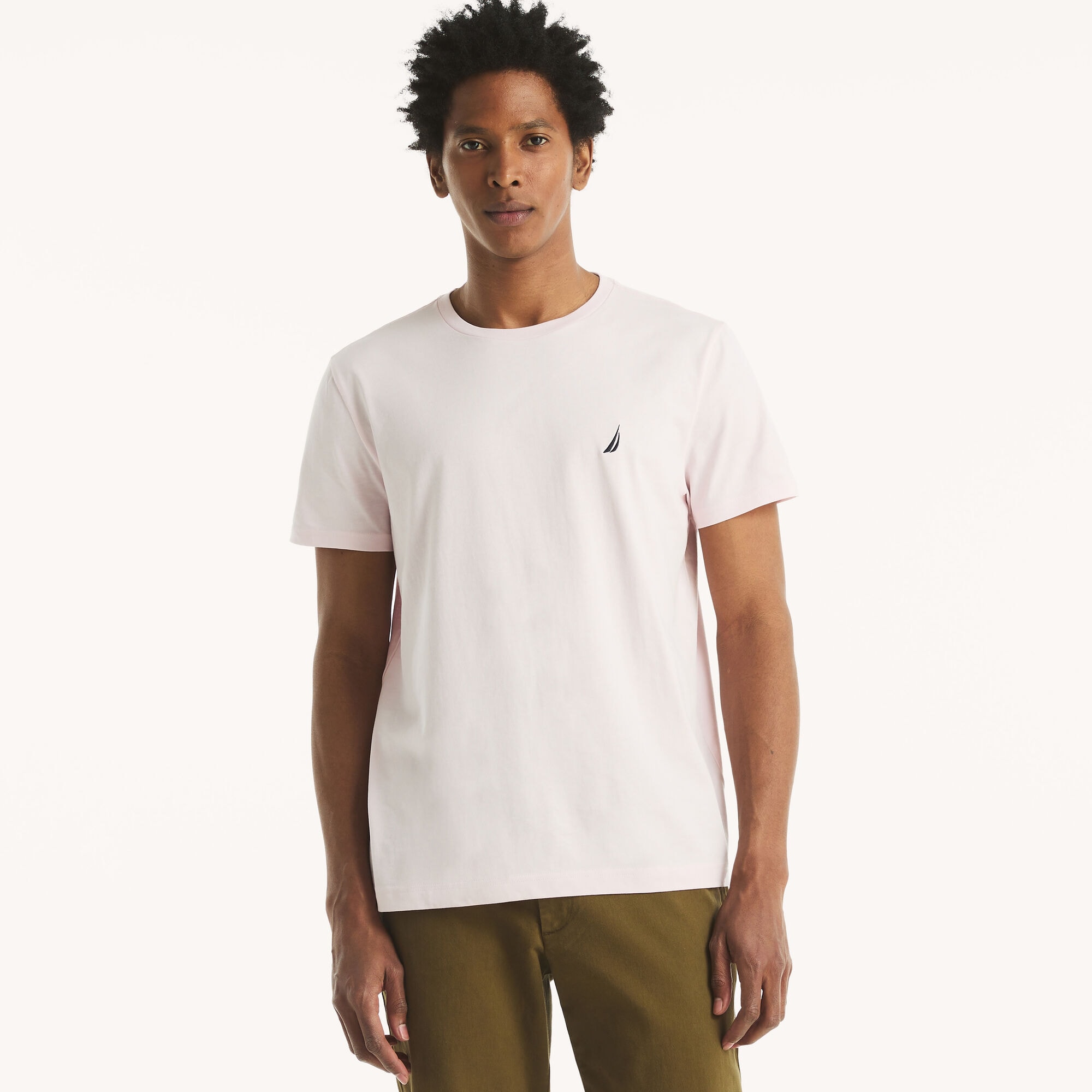 Crewneck Deck T-Shirt,Cradle Pink,large