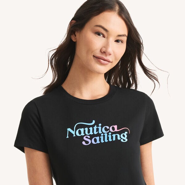 Sailing Glitter Graphic T-Shirt