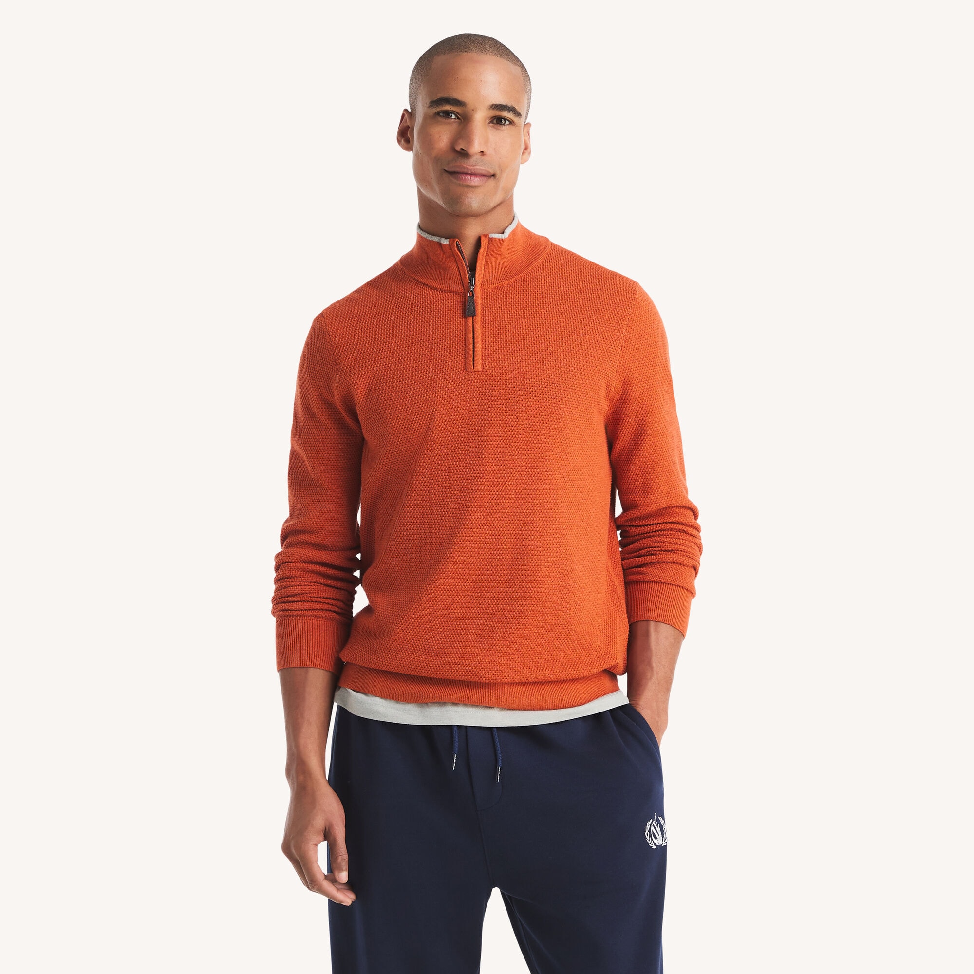 Navtech Textured 1/4-Zip,Orange,large