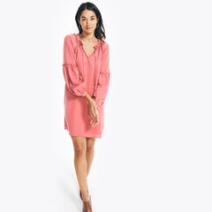 LONG-SLEEVE RUFFLE DRESS,Shore Rose,large