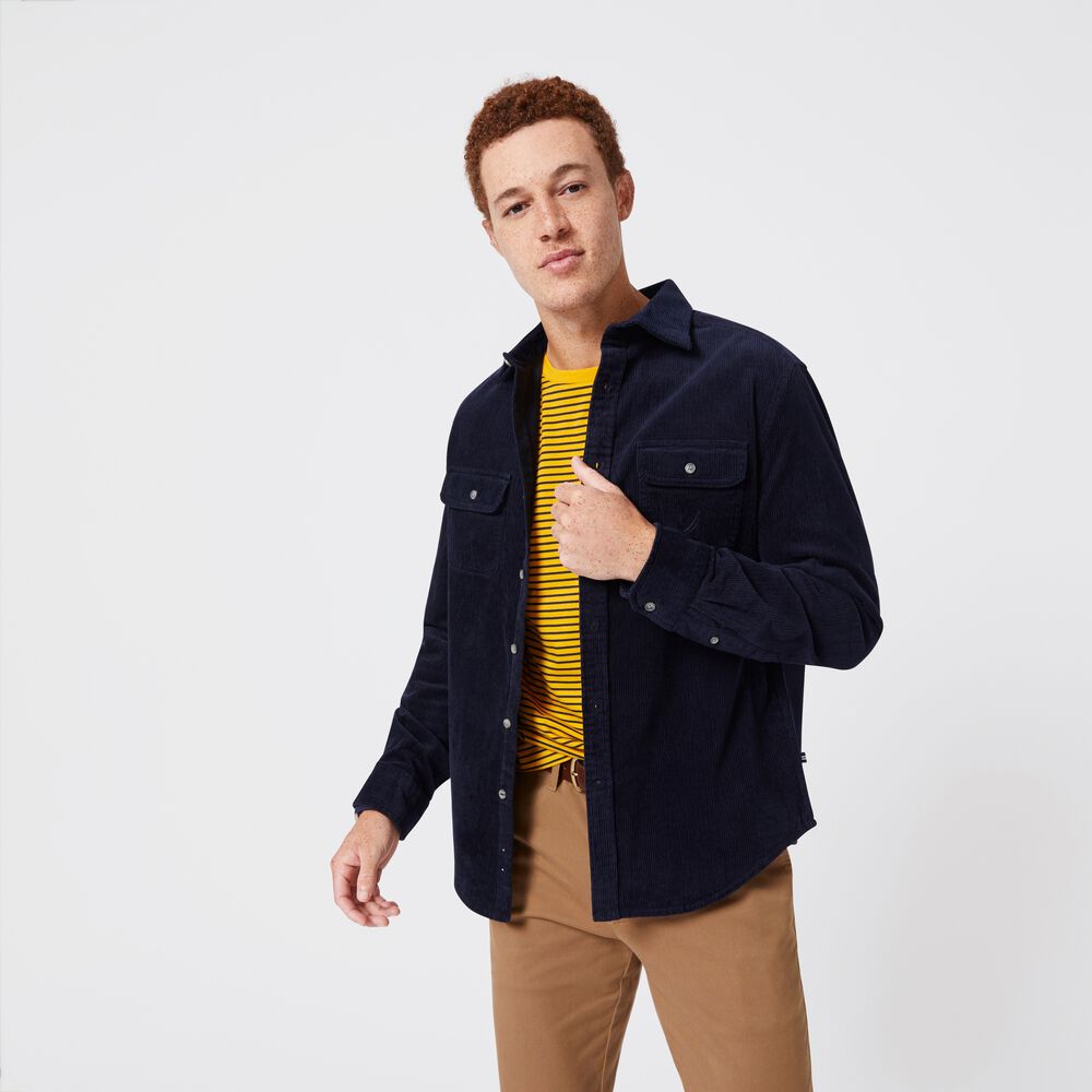 CORDUROY OVERSHIRT,Navy,large