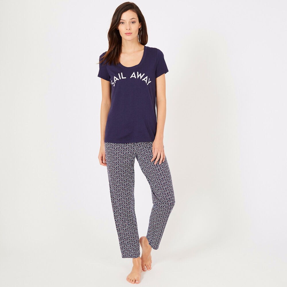 Fire Island Pajama Set,Navy,large