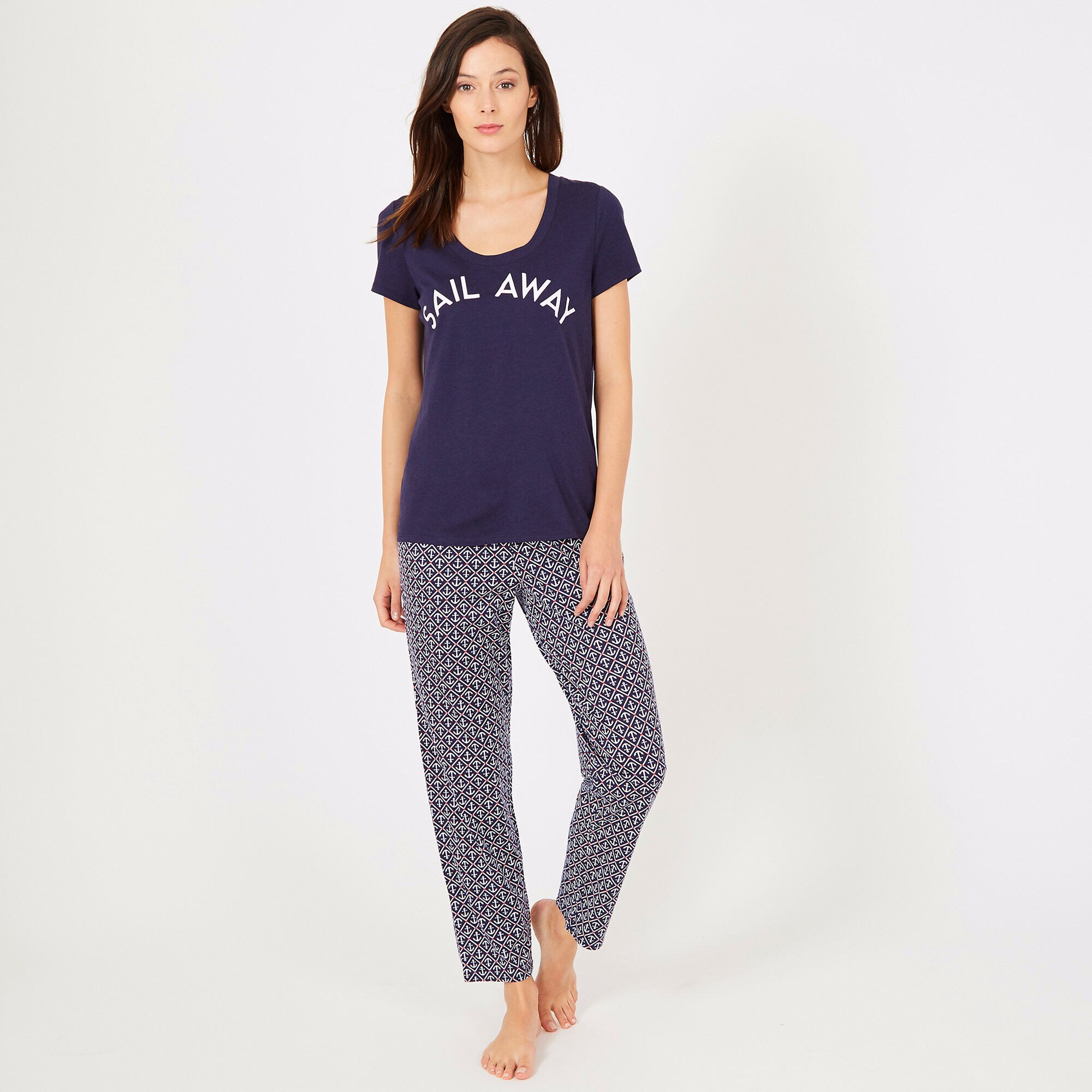 Fire Island Pajama Set,Navy,large
