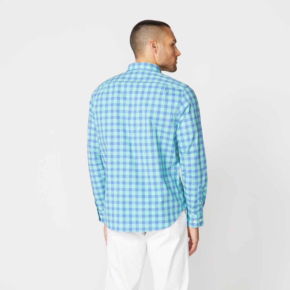 CLASSIC FIT GINGHAM STRETCH POPLIN SHIRT,Mint Spring,large