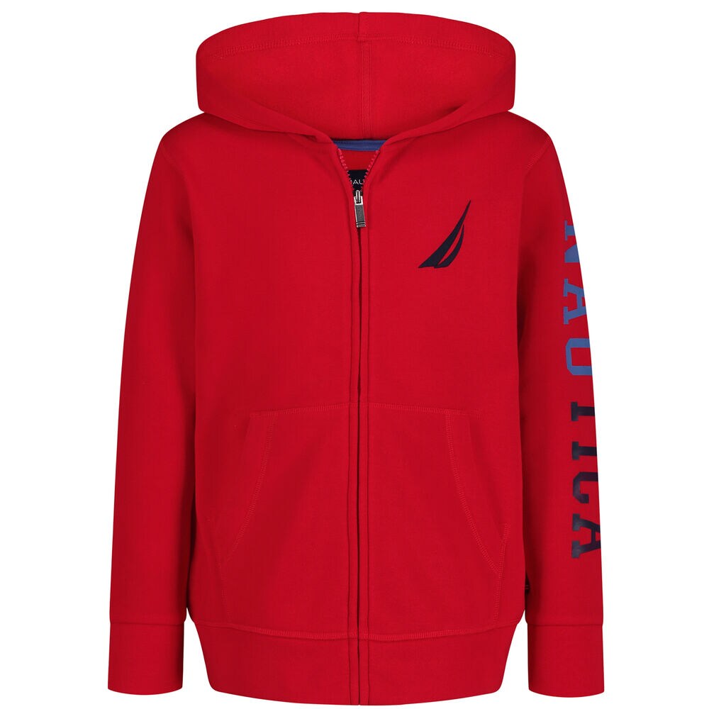 Boys' brand icon Zip-Up Hoodie (8-20),Tango Red,large