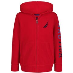 Boys' brand icon Zip-Up Hoodie (8-20),Tango Red,large