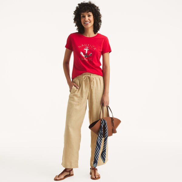 Glitter Anchor Yachts of Fun Graphic T-Shirt