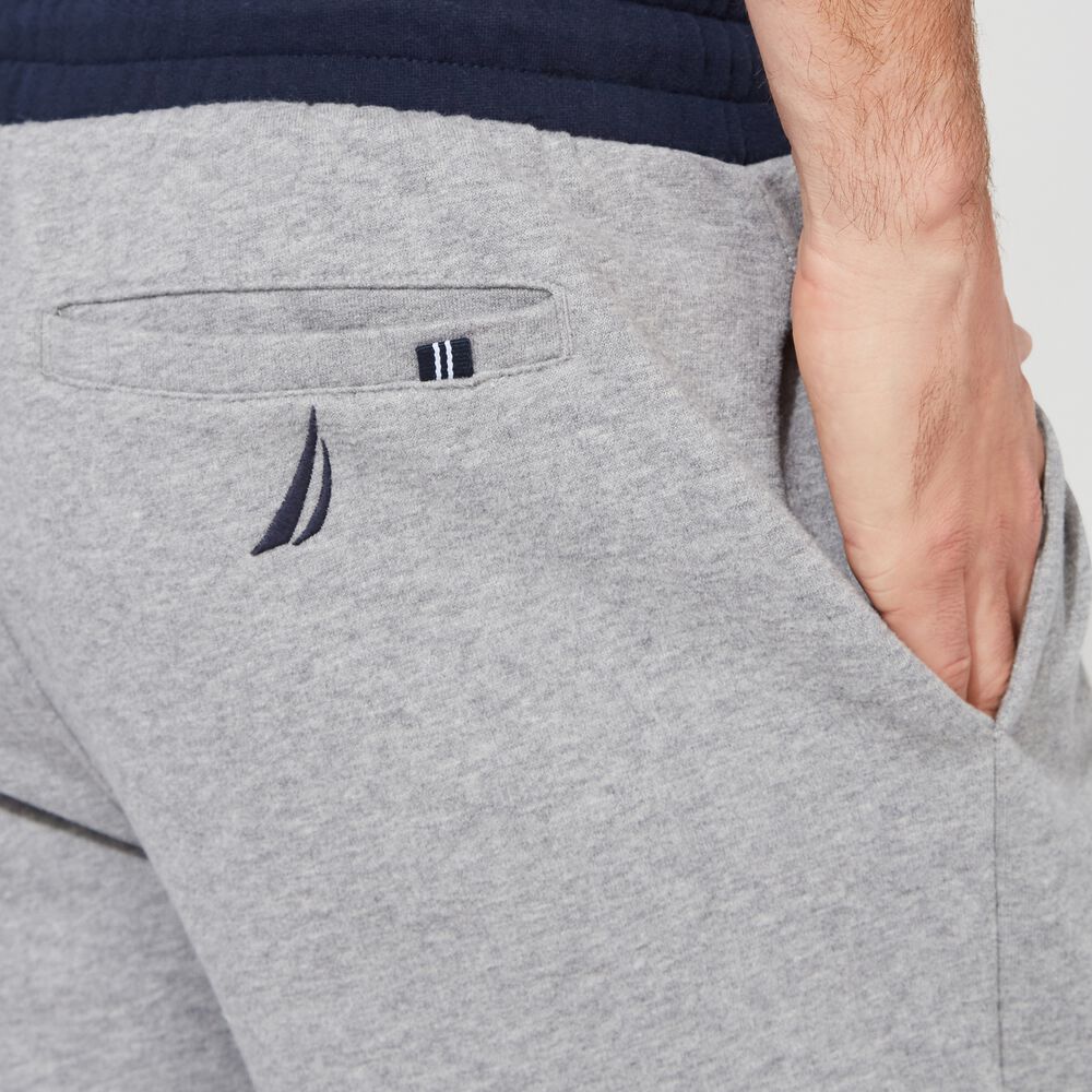 8.5" LOGO FLEECE SHORT,Stone Grey Heather,large