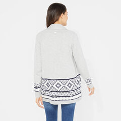 AZTEC PATTERN CARDIGAN,Fog,large