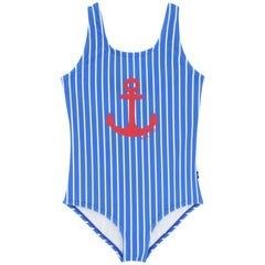 LITTLE GIRLS' STRIPED ANCHOR ONE-PIECE (4-6x),Surf Water Wash,large