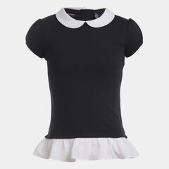 GIRLS' SUPER SOFT RUFFLE SLEEVE TOP (7-16),Crystal Bay Blue,large